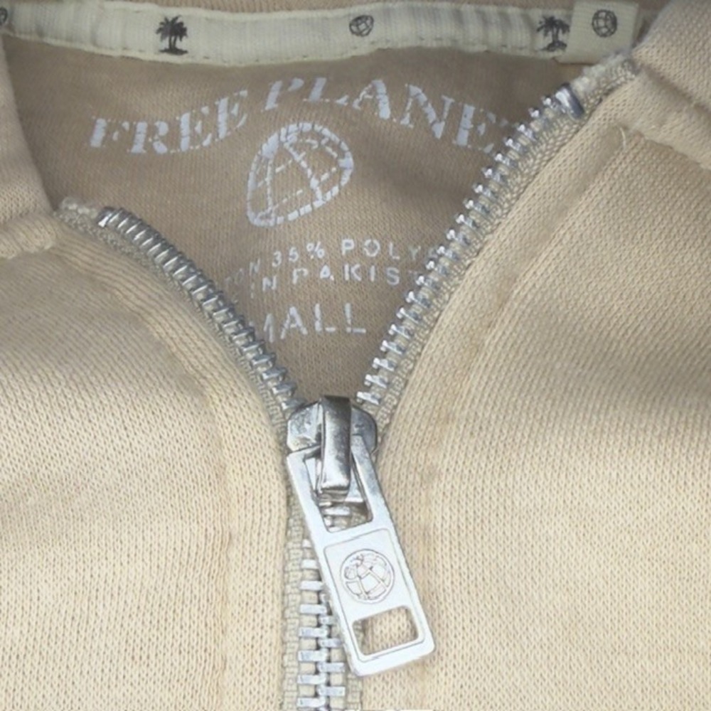 Free Planet Hoodie Beige Women's High Quality Brand Sz‎ S Comfy Cozy